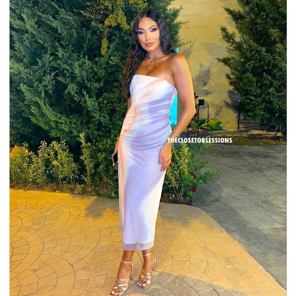 ZARA Ruched Midi Dress NWT - Picture 10 of 16